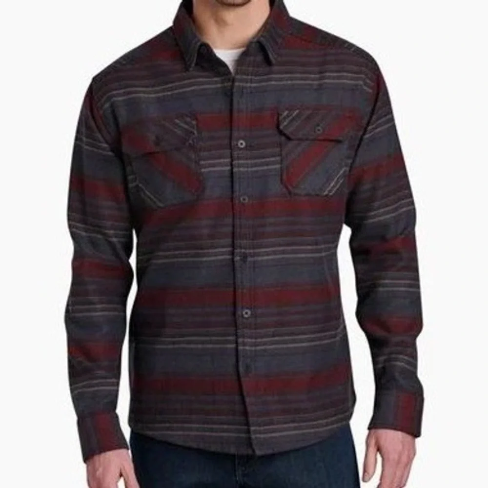 KUHL Disordr Brick Charcoal Mens M Heavyweight Flannel Shirt Jacket - Picture 1 of 10